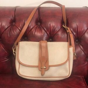 Dooney & Bourke All Weather Leather Tan and Cream Shoulder Bag
